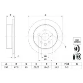 Bosch Bromsskiva 0 986 479 G64 bak, ventilerad, höggradigt förkolnad, 1 Stycke