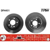 TRW Bromsskiva DF4451 bak, full, 1 Stycke