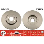 TRW Bromsskiva LUC DF4371 fram, ventilerad, 1 Stycke