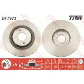 TRW Bromsskiva DF7973 fram, ventilerad, 1 Stycke