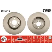 TRW Bromsskiva DF6010 fram, ventilerad, 1 Stycke