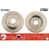 TRW Bromsskiva DF4982 bak, full, 1 Stycke