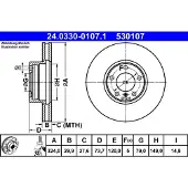 Ate Bromsskiva Power Disc 24.0330-0107.1, 1 Stycke