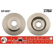 TRW Bromsskiva DF4887 fram, ventilerad, 1 Stycke