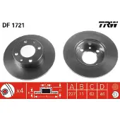 TRW Bromsskiva DF1721 fram, full, 1 Stycke