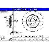 Ate Bromsskiva Power Disc 24.0311-0155.1, 1 Stycke