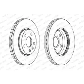 FERODO Bromsskivor DDF1869C fram, ventilerad, 2 Stycke