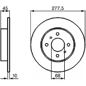 Bosch Bromsskiva 0 986 479 105 bak, full, 1 Stycke