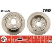 TRW Bromsskiva DF6029 bak, full, 1 Stycke