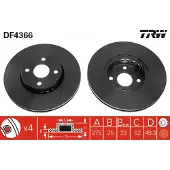 TRW Bromsskiva LUC DF4366 fram, ventilerad, 1 Stycke