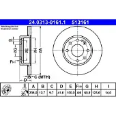 Ate Bromsskiva Power Disc 24.0313-0161.1, 1 Stycke