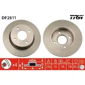 TRW Bromsskiva DF2611 fram, full, 1 Stycke