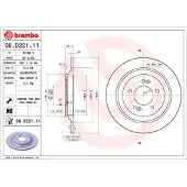 Brembo Bromsskiva 08D22111 bak, full, höggradigt förkolnad, 1 Stycke