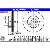 Ate Bromsskiva PowerDisc 24.0320-0175.1, 1 Stycke