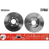 TRW Bromsskiva DF2654 fram, full, 1 Stycke