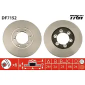 TRW Bromsskiva DF7152 fram, ventilerad, 1 Stycke