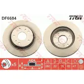 TRW Bromsskiva DF6684 fram, ventilerad, 1 Stycke