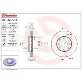 Brembo Bromsskiva 9960714 fram, ventilerad, 1 Stycke