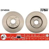 TRW Bromsskiva DF4966 fram, ventilerad, 1 Stycke