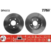 TRW Bromsskiva LUC DF4372 bak, full, 1 Stycke
