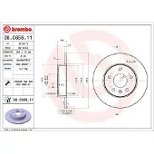 Brembo Bromsskiva 08C65611 bak, full, 1 Stycke