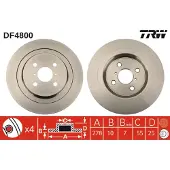 TRW Bromsskiva DF4800 bak, full, 1 Stycke