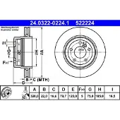 Ate Bromsskiva PowerDisc 24.0322-0224.1, 1 Stycke