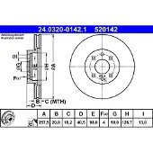 Ate Bromsskiva Power Disc 24.0320-0142.1, 1 Stycke
