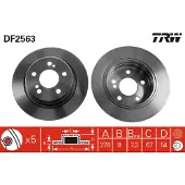TRW Bromsskiva DF2563 bak, full, 1 Stycke