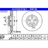 Ate Bromsskiva PowerDisc 24.0328-0136.1, 1 Stycke