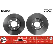 TRW Bromsskiva DF4253 fram, ventilerad, 1 Stycke