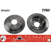 TRW Bromsskiva DF4287 bak, full, 1 Stycke