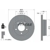 Textar Bromsskiva 92072403 bak, ventilerad, 1 Stycke