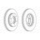 FERODO Bromsskiva DDF2462C-1 fram, ventilerad, 1 Stycke