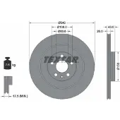 Textar Bromsskiva 92304503 bak, ventilerad, 1 Stycke