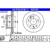 Ate Bromsskiva Power Disc 24.0322-0161.1, 1 Stycke