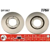 TRW Bromsskiva DF1967 fram, ventilerad, 1 Stycke