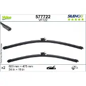 Valeo Torkarblad Silencio 577722, 600/475mm, Front, 2 Stycke