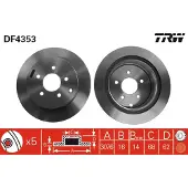 TRW Bromsskiva LUC DF4353 bak, ventilerad, 1 Stycke