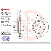 Brembo Bromsskiva 09.D767.11 bak, ventilerad, 1 Stycke