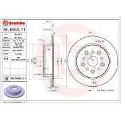 Brembo Bromsskiva 09B45311 bak, ventilerad, 1 Stycke