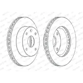 FERODO Bromsskivor DDF1257C fram, ventilerad, 2 Stycke