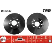 TRW Bromsskiva DF4043 fram, full, 1 Stycke