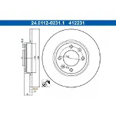 Ate Bromsskiva 24.0112-0231.1, 1 Stycke