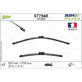 Valeo Torkarblad Silencio 577948, 630/530mm, Front, 2 Stycke