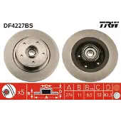 TRW Bromsskiva LUC DF4227BS bak, full, 1 Stycke