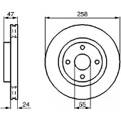 Bosch Bromsskiva 0 986 478 989 fram, ventilerad, 1 Stycke