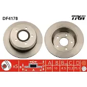 TRW Bromsskiva DF4178 bak, full, 1 Stycke