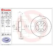 Brembo Bromsskiva 08A45611 bak, full, 1 Stycke