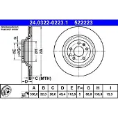 Ate Bromsskiva PowerDisc 24.0322-0223.1, 1 Stycke